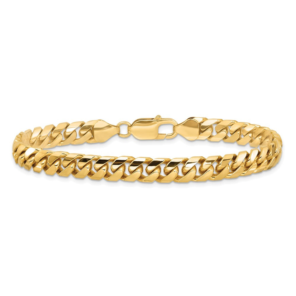 14K 8.5 inch 6.75mm Solid Miami Cuban Link with Lobster Clasp Bracelet