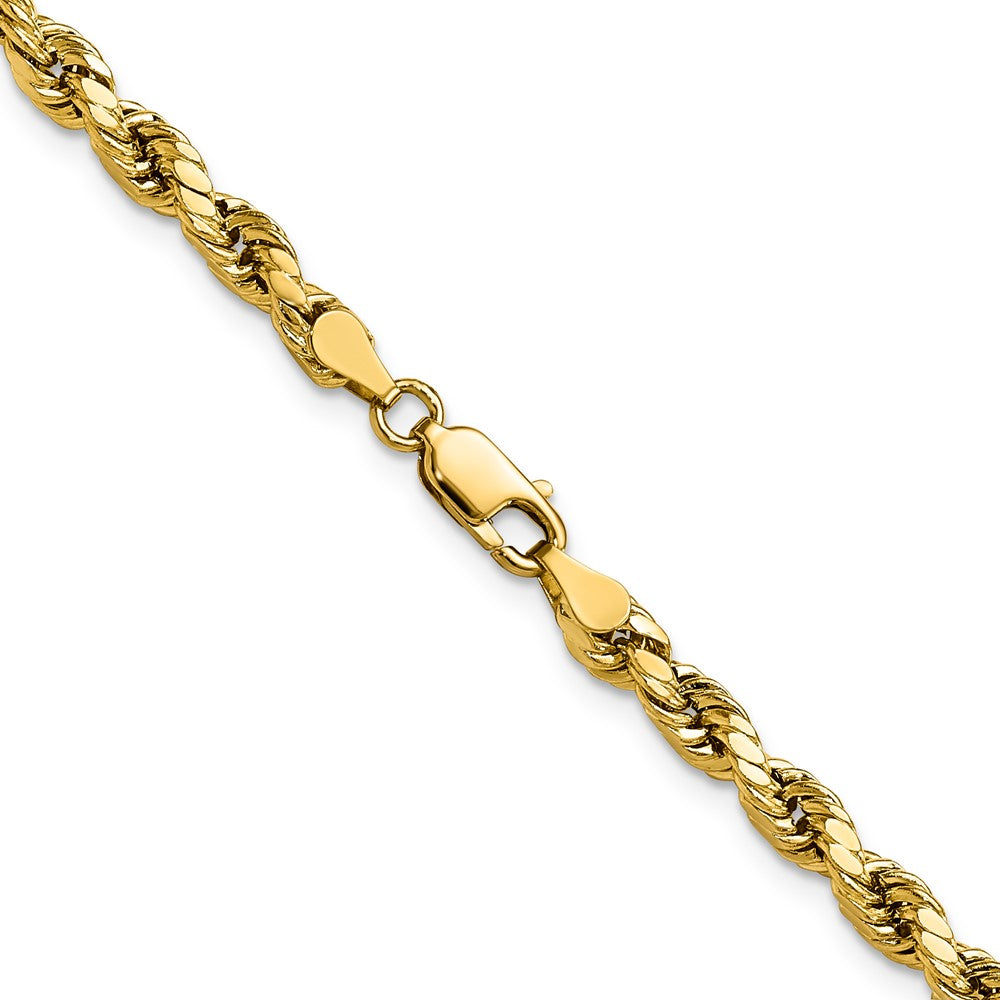 14K 20 inch 4mm Semi Solid Diamond-cut Rope with Lobster Clasp Chain