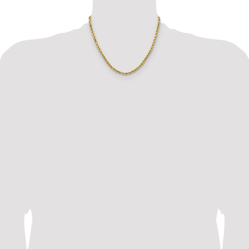 14K 18 inch 4mm Semi Solid Diamond-cut Rope with Lobster Clasp Chain