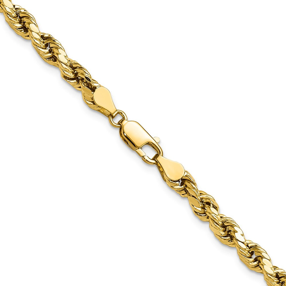 14K 20 inch 4.9mm Semi Solid Diamond-cut Rope with Lobster Clasp Chain