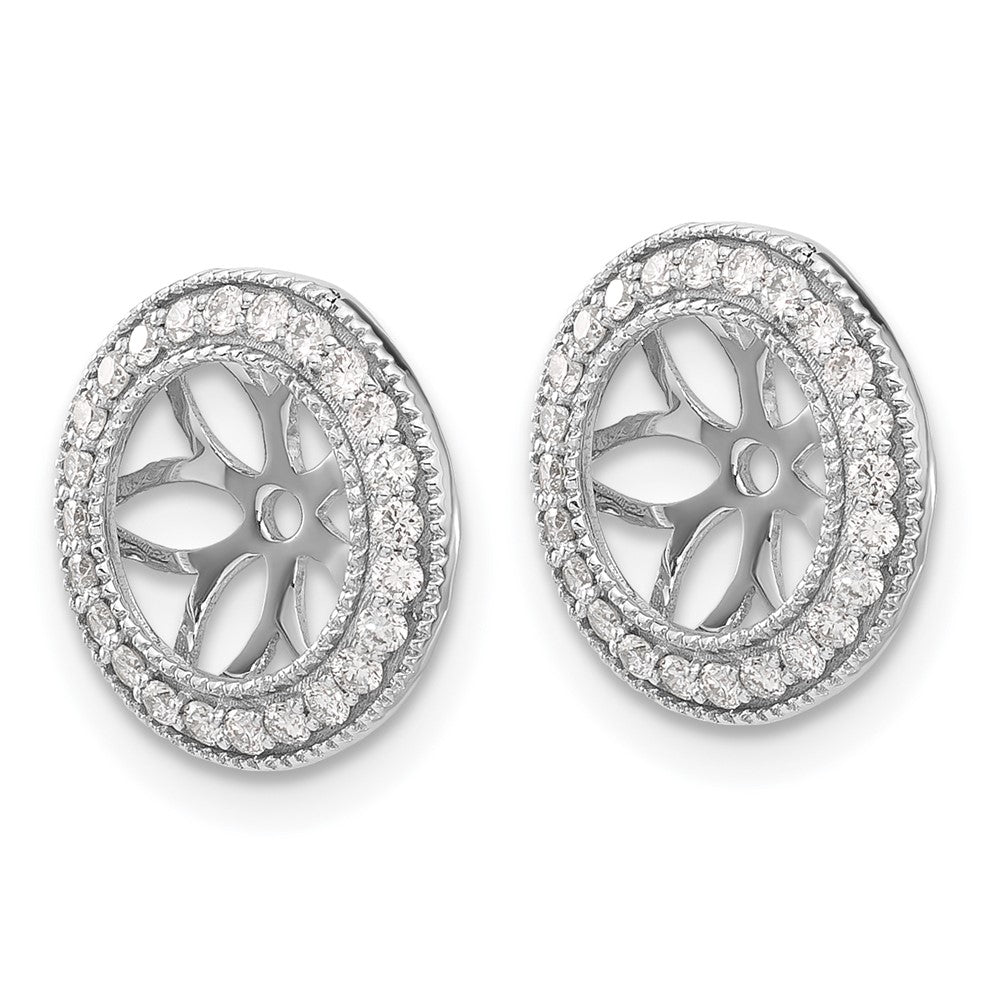 14k White Gold 3/8 carat Diamond Circle Earring Jackets