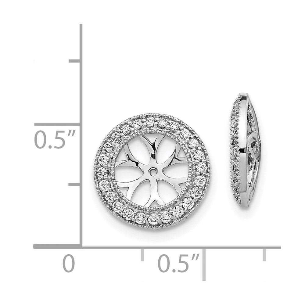 14k White Gold 3/8 carat Diamond Circle Earring Jackets