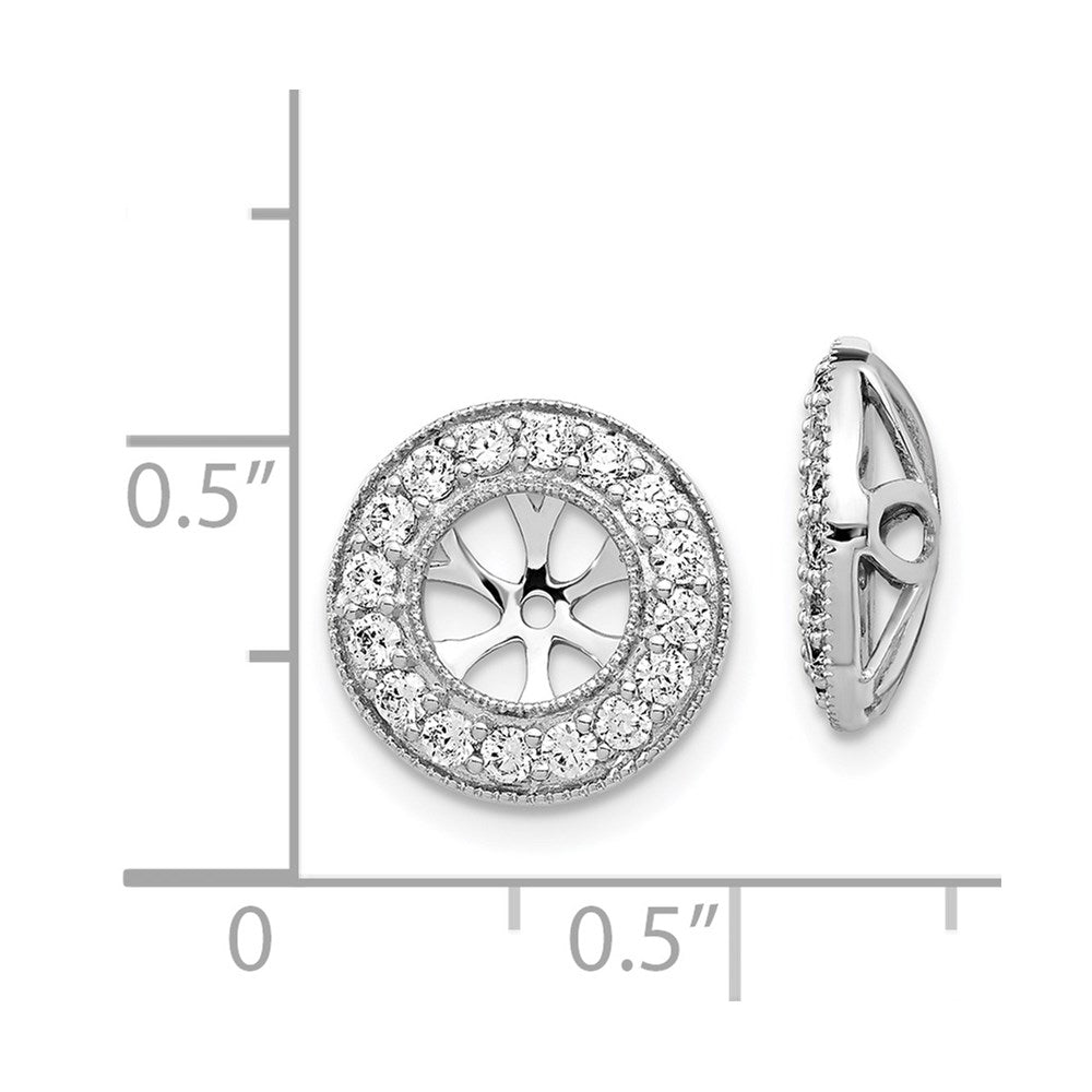 14k White Gold 3/4 carat Diamond Circle Earring Jackets