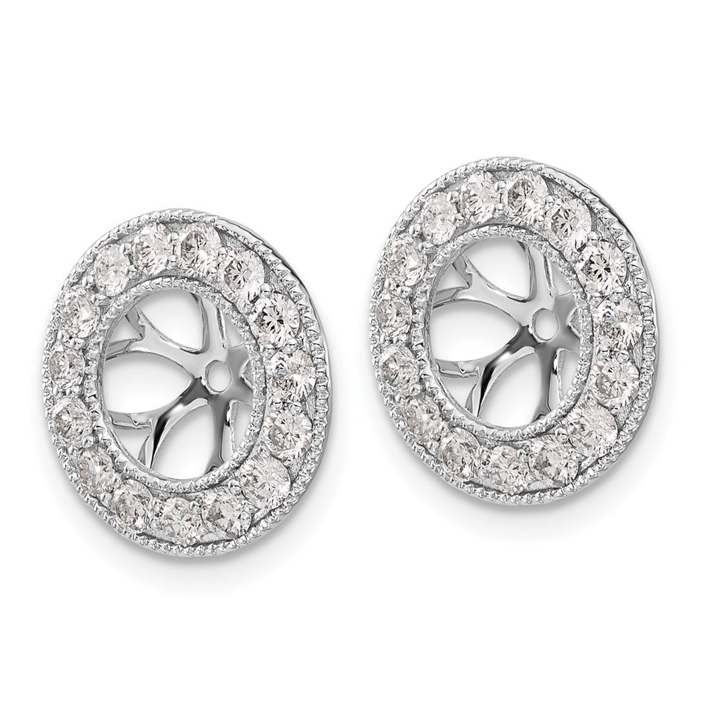 14k White Gold 1 carat Diamond Circle Earring Jackets