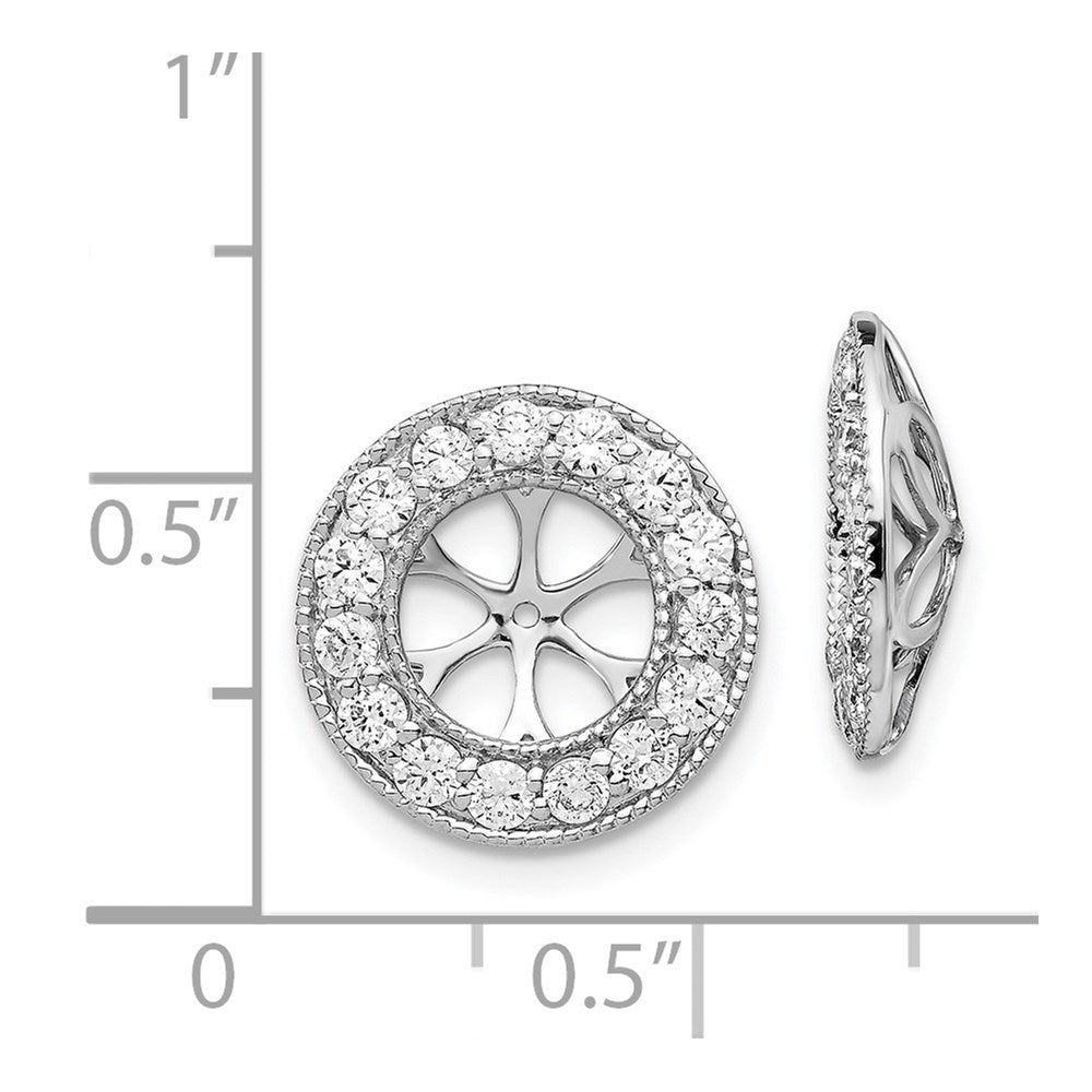 14k White Gold 1 carat Diamond Circle Earring Jackets