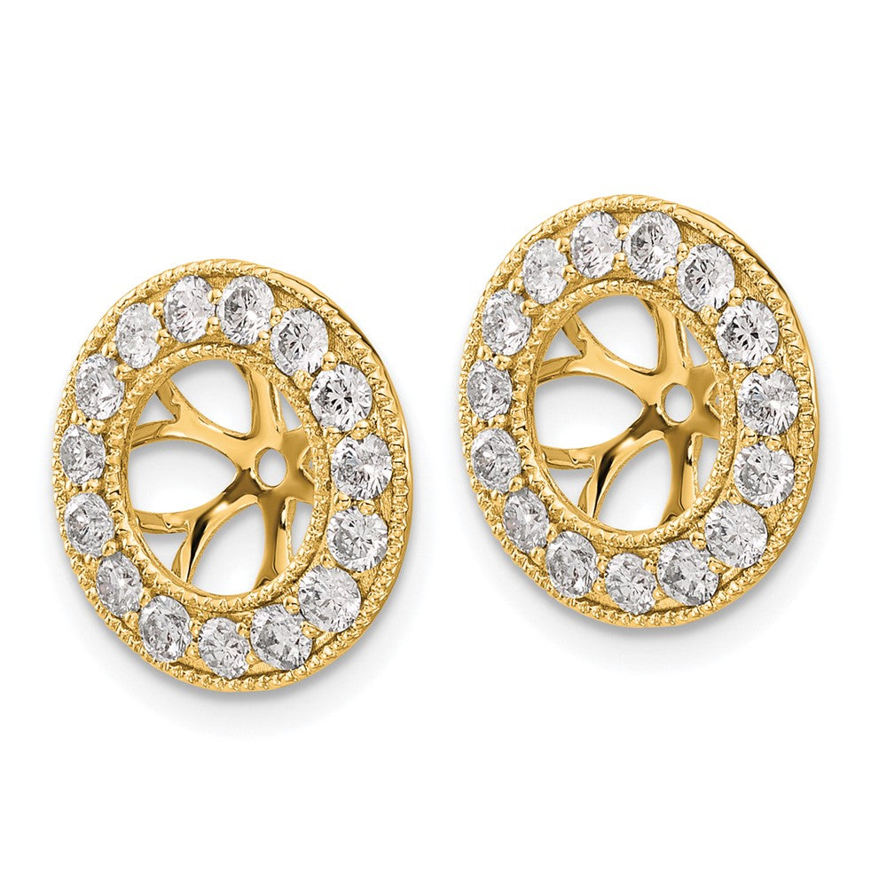 14k 1 carat Diamond Circle Earring Jackets
