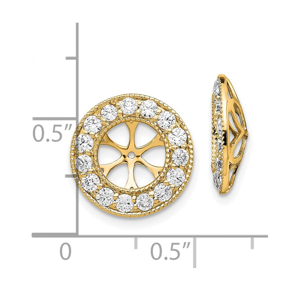 14k 1 carat Diamond Circle Earring Jackets