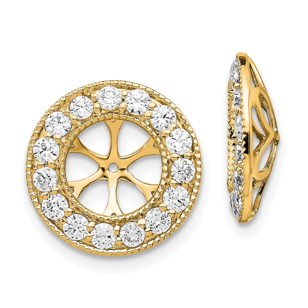 14k 1 carat Diamond Circle Earring Jackets