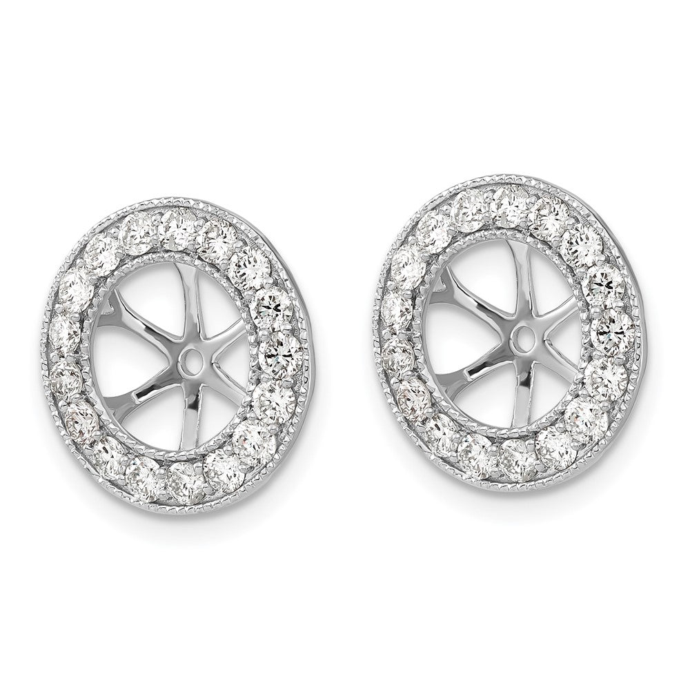 14k White Gold 1.19 carat Diamond Circle Earring Jackets