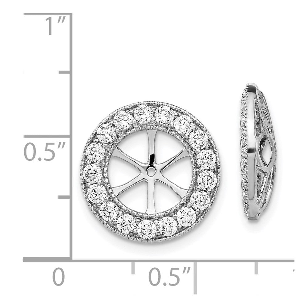 14k White Gold 1.19 carat Diamond Circle Earring Jackets