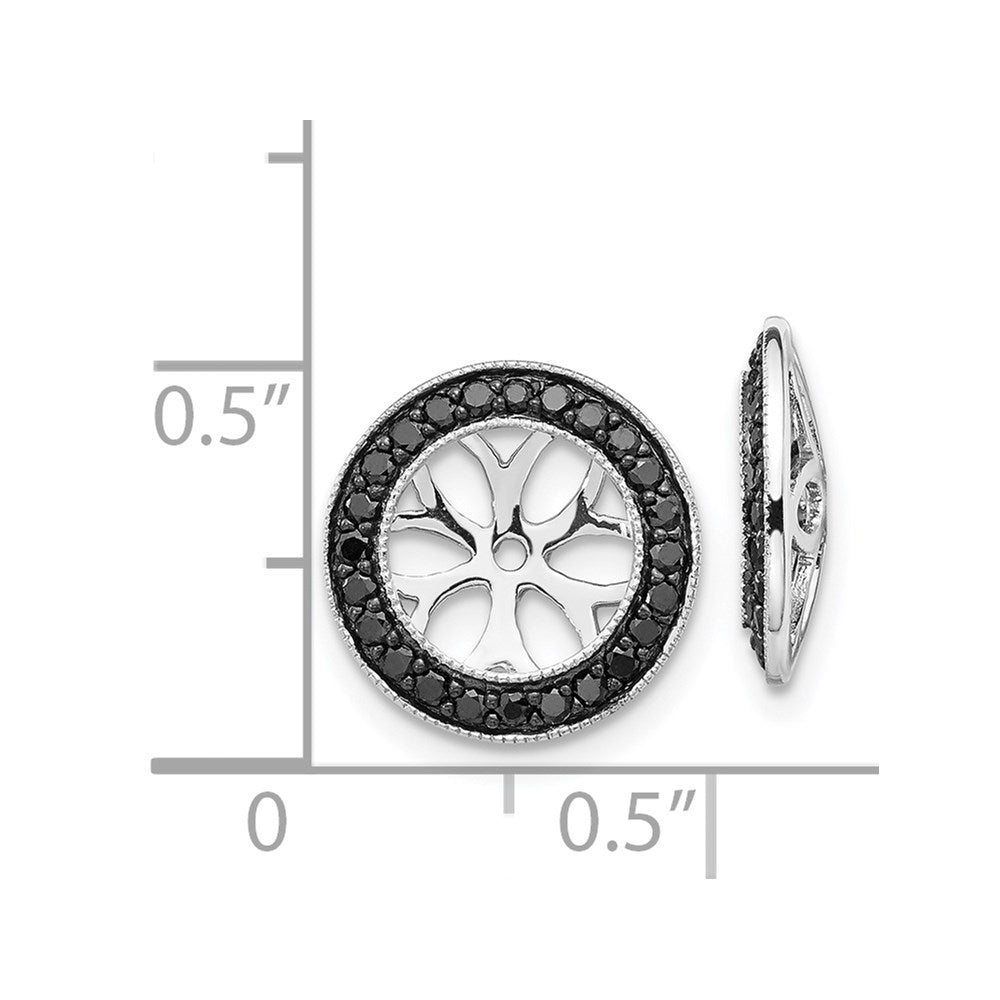 14k White Gold 3/8 carat Black Diamond Circle Earring Jackets