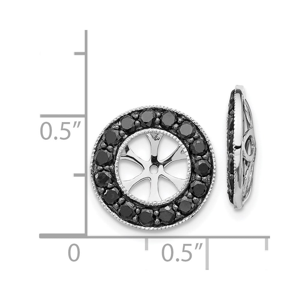 14k White Gold 1 carat Black Diamond Earring Jackets