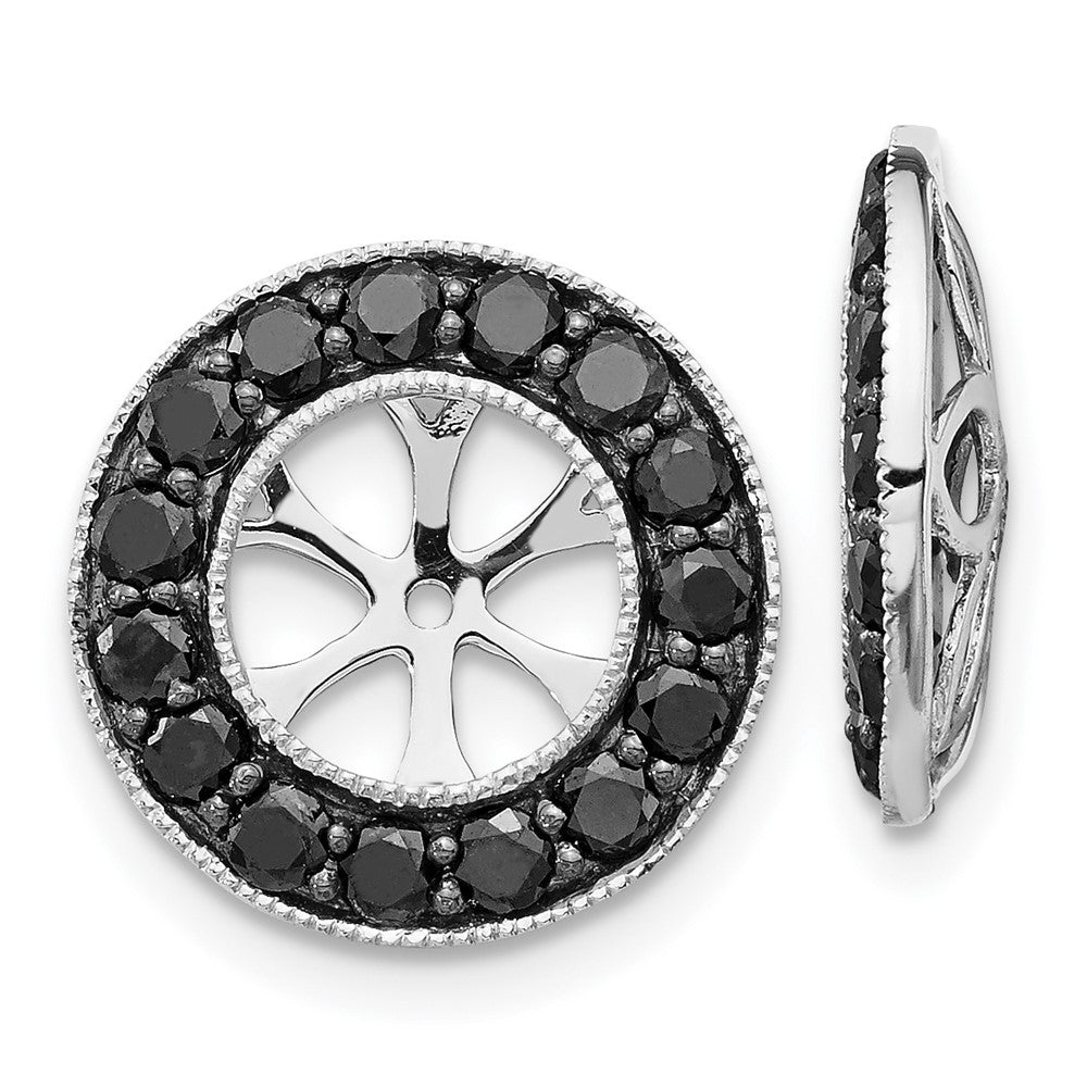 14k White Gold 1 carat Black Diamond Earring Jackets