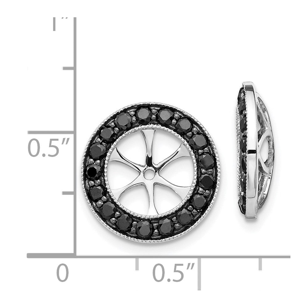 14k White Gold 1.19 carat Black Diamond Circle Earring Jackets