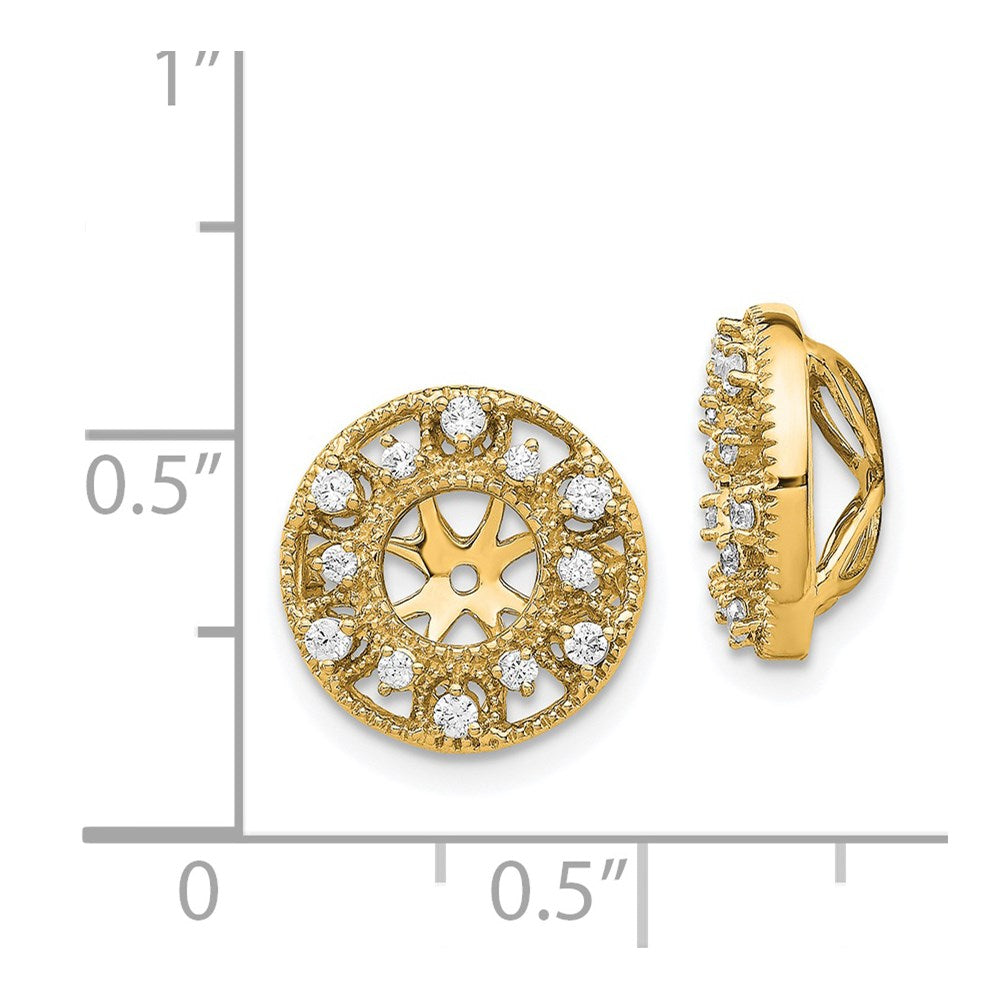 14k 1/4 carat Diamond Fancy Circle Earring Jackets