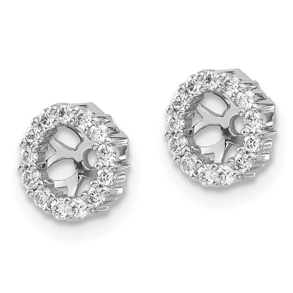 14k White Gold 1/4 carat Diamond Circle Earring Jackets