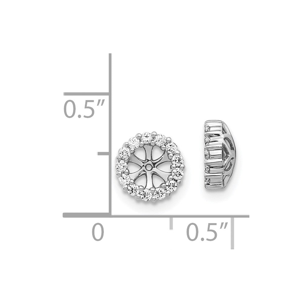 14k White Gold 1/4 carat Diamond Circle Earring Jackets
