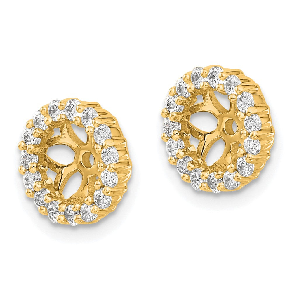 14k Diamond Circle Earring Jacket Mountings only - NO Diamonds