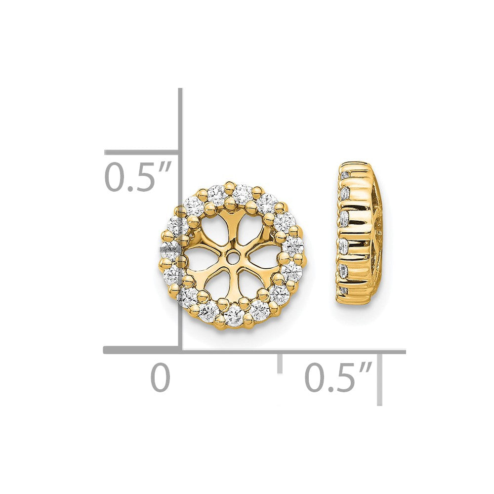 14k 1/2 carat Diamond Circle Earring Jackets