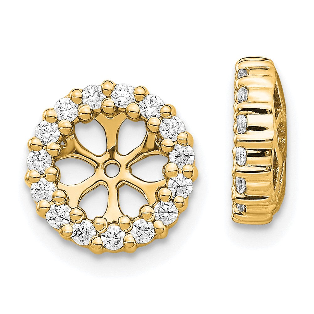 14k 1/2 carat Diamond Circle Earring Jackets