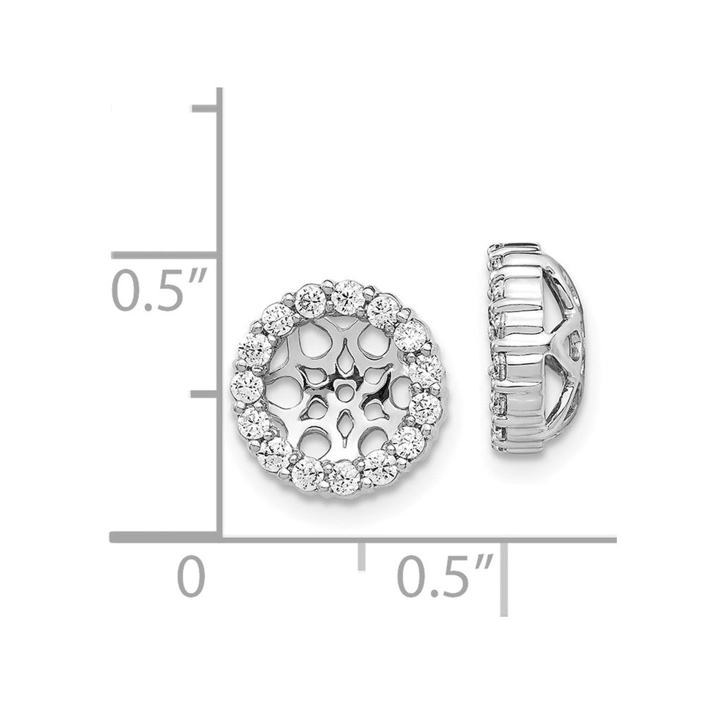14k White Gold 1/2 carat Diamond Circle Earring Jackets