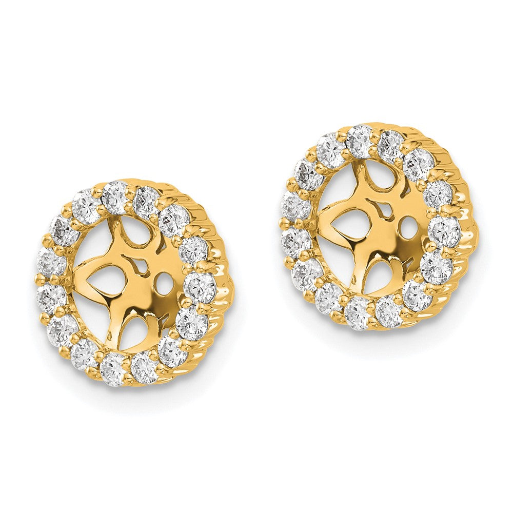 14k 1/2 carat Diamond Circle Earring Jackets