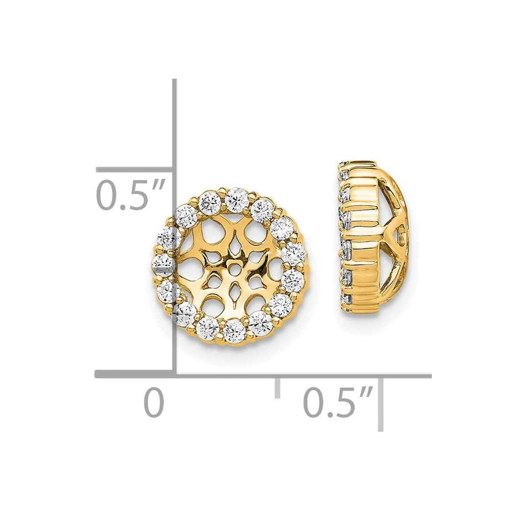 14k 1/2 carat Diamond Circle Earring Jackets