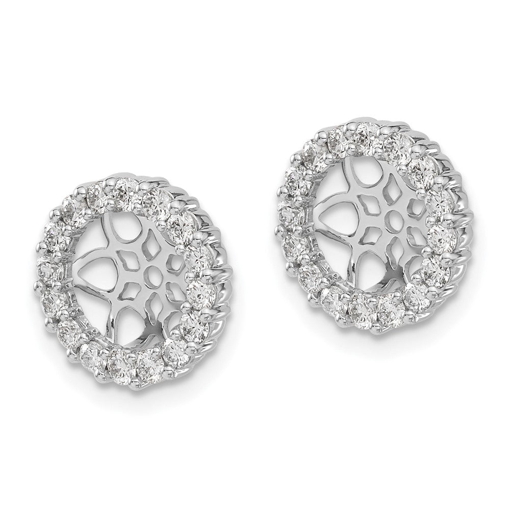 14k White Gold 3/4 carat Diamond Circle Earring Jackets