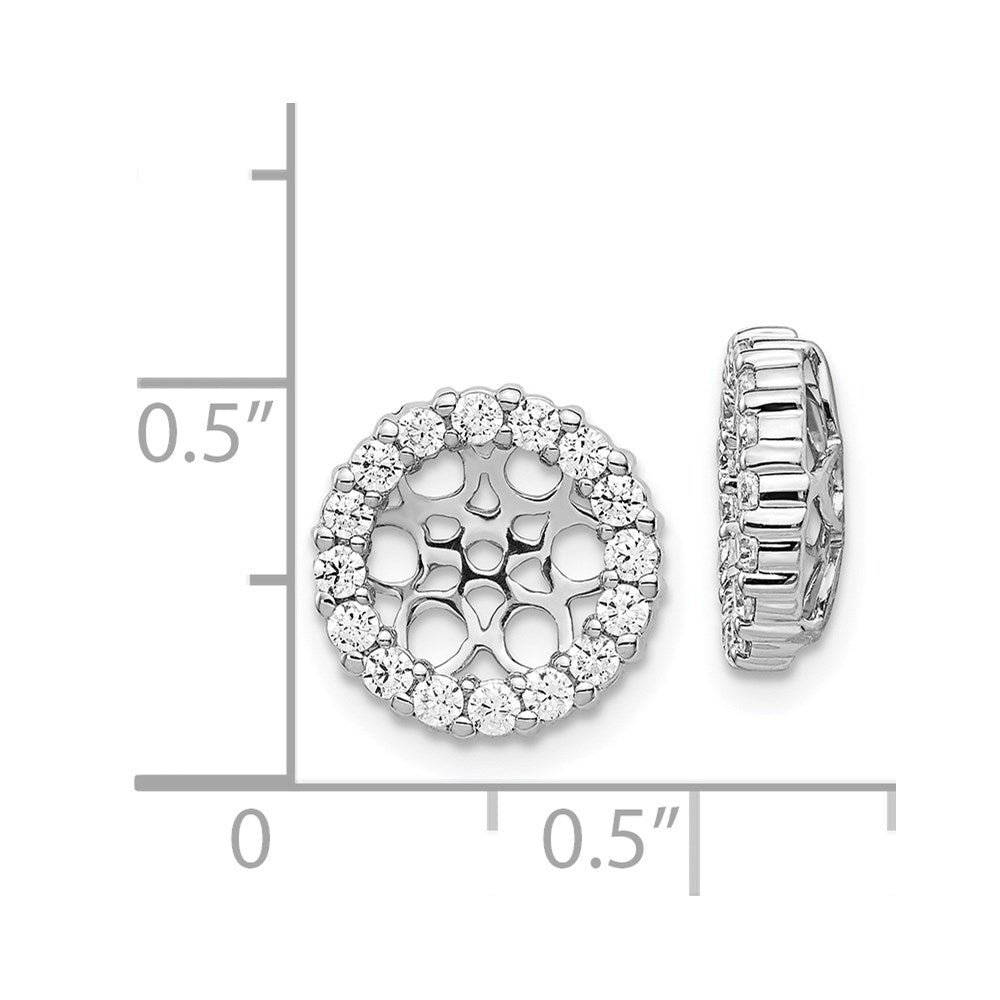14k White Gold 3/4 carat Diamond Circle Earring Jackets