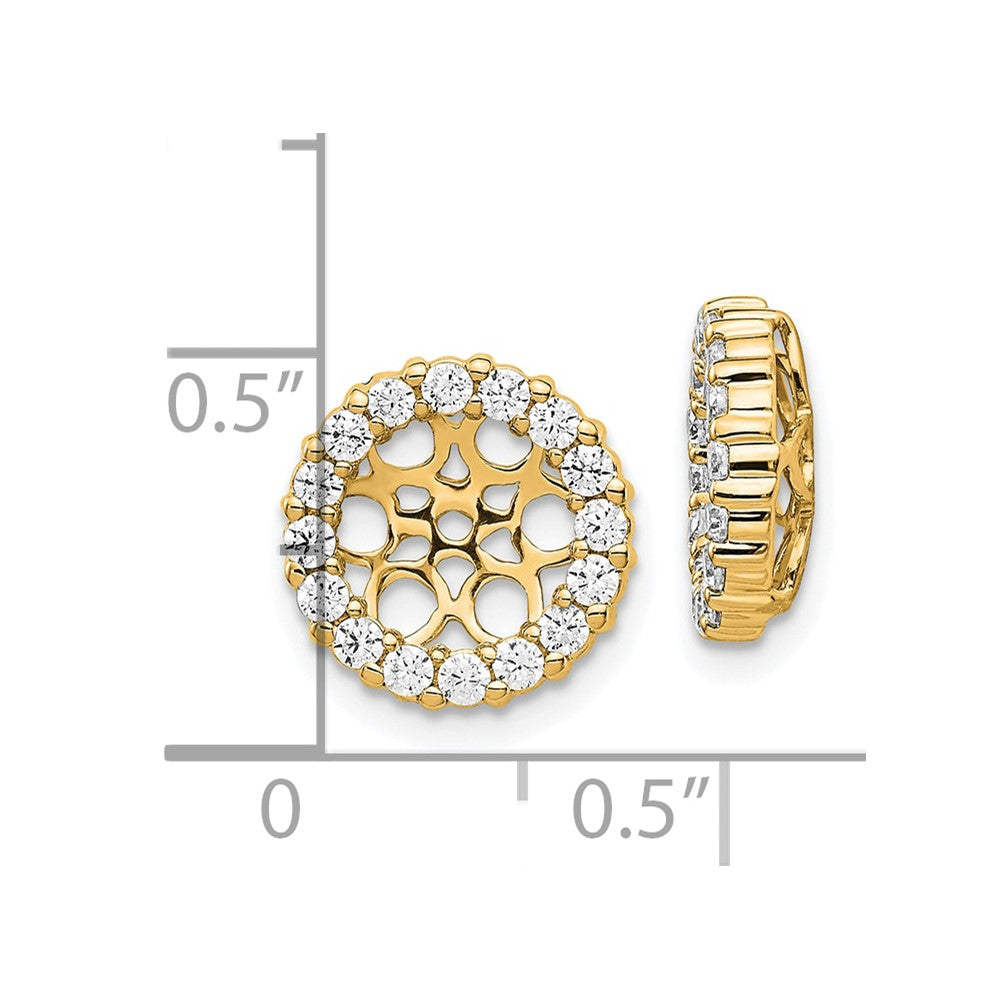 14k 3/4 carat Diamond Circle Earring Jackets