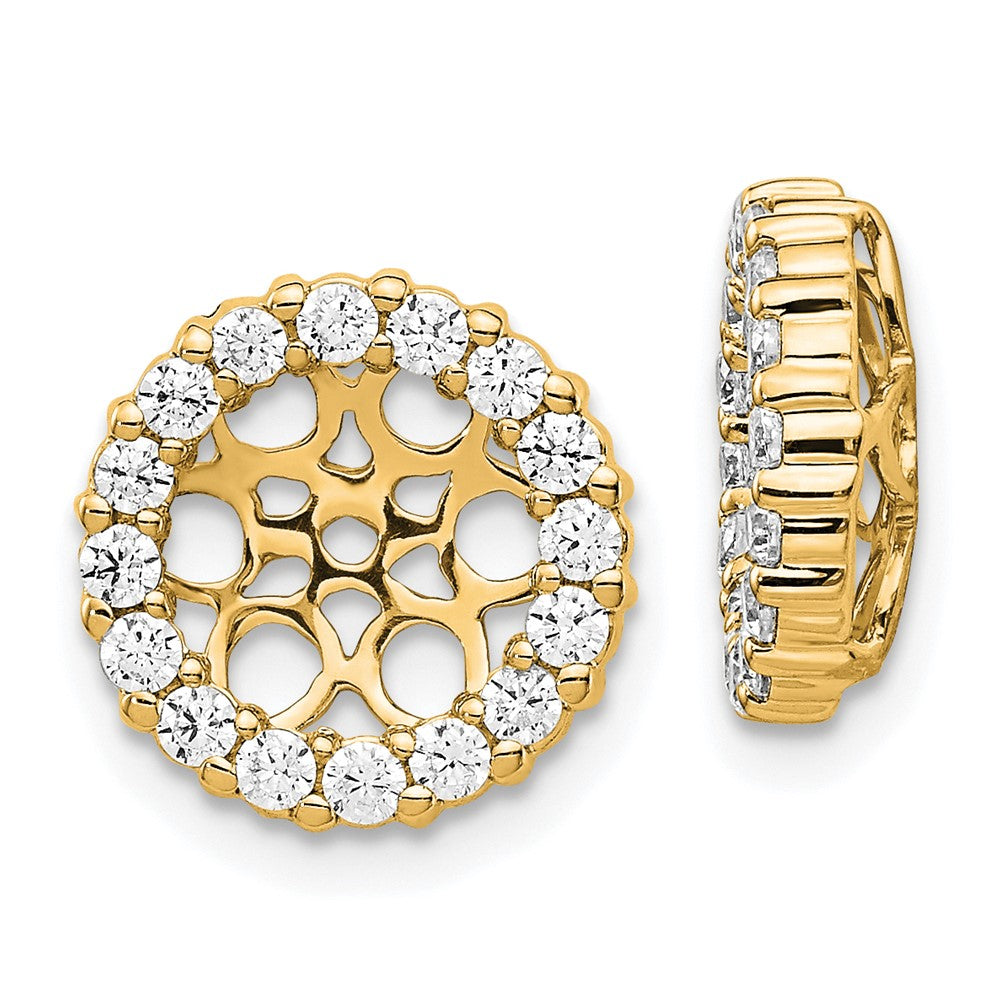 14k 3/4 carat Diamond Circle Earring Jackets