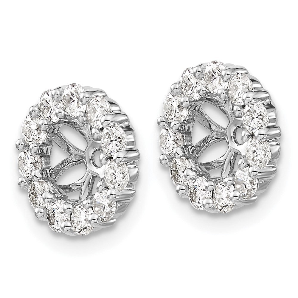 14k White Gold 1 carat Diamond Circle Earring Jackets