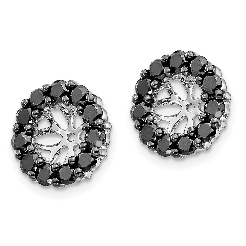 14k White Gold 1 carat Black Diamond Circle Earring Jackets