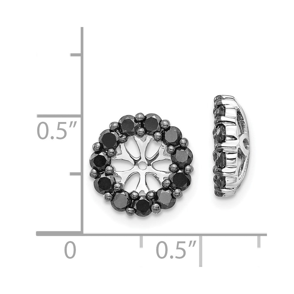 14k White Gold 1 carat Black Diamond Circle Earring Jackets