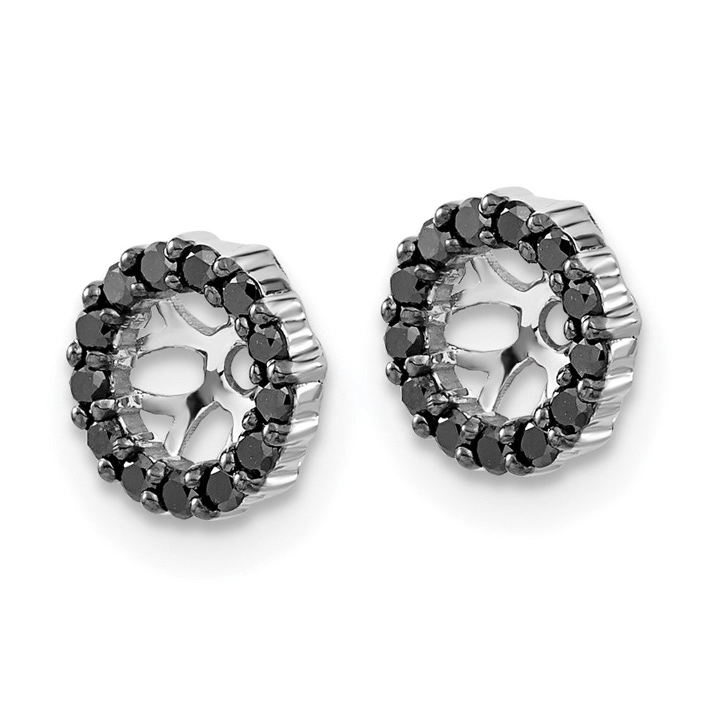 14k White Gold 1/4 carat Black Diamond Circle Earring Jackets