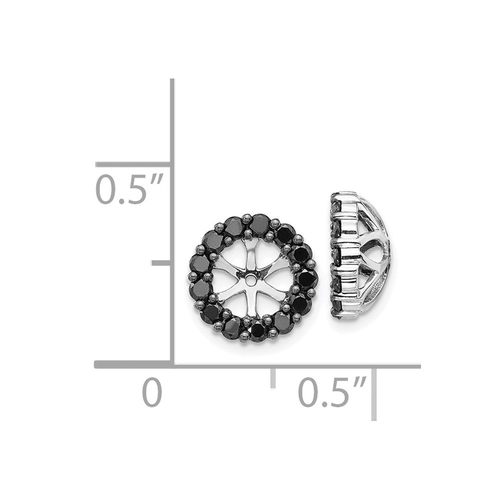 14k White Gold 1/4 carat Black Diamond Circle Earring Jackets