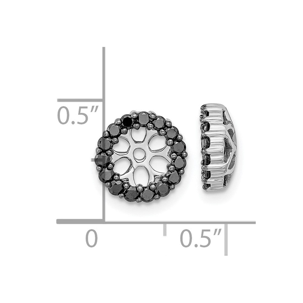 14k White Gold 1/2 carat Black Diamond Circle Earring Jackets