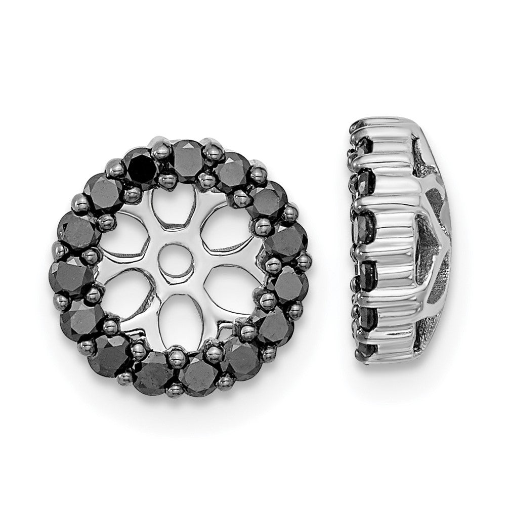 14k White Gold 1/2 carat Black Diamond Circle Earring Jackets