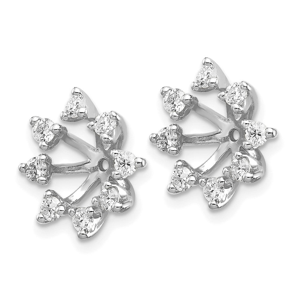 14k White Gold 1/2 carat AA Diamond Fancy Earring Jackets