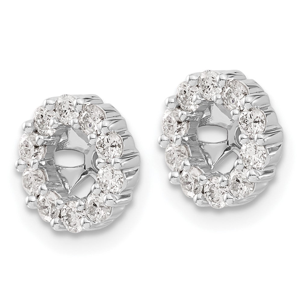 14k White Gold 5/8 carat Diamond Circle Earring Jackets