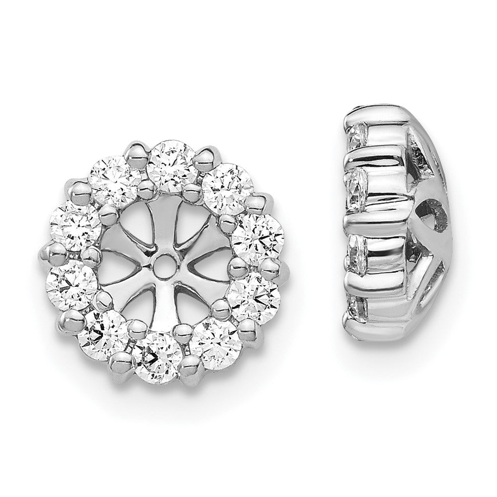 14k White Gold 5/8 carat Diamond Circle Earring Jackets