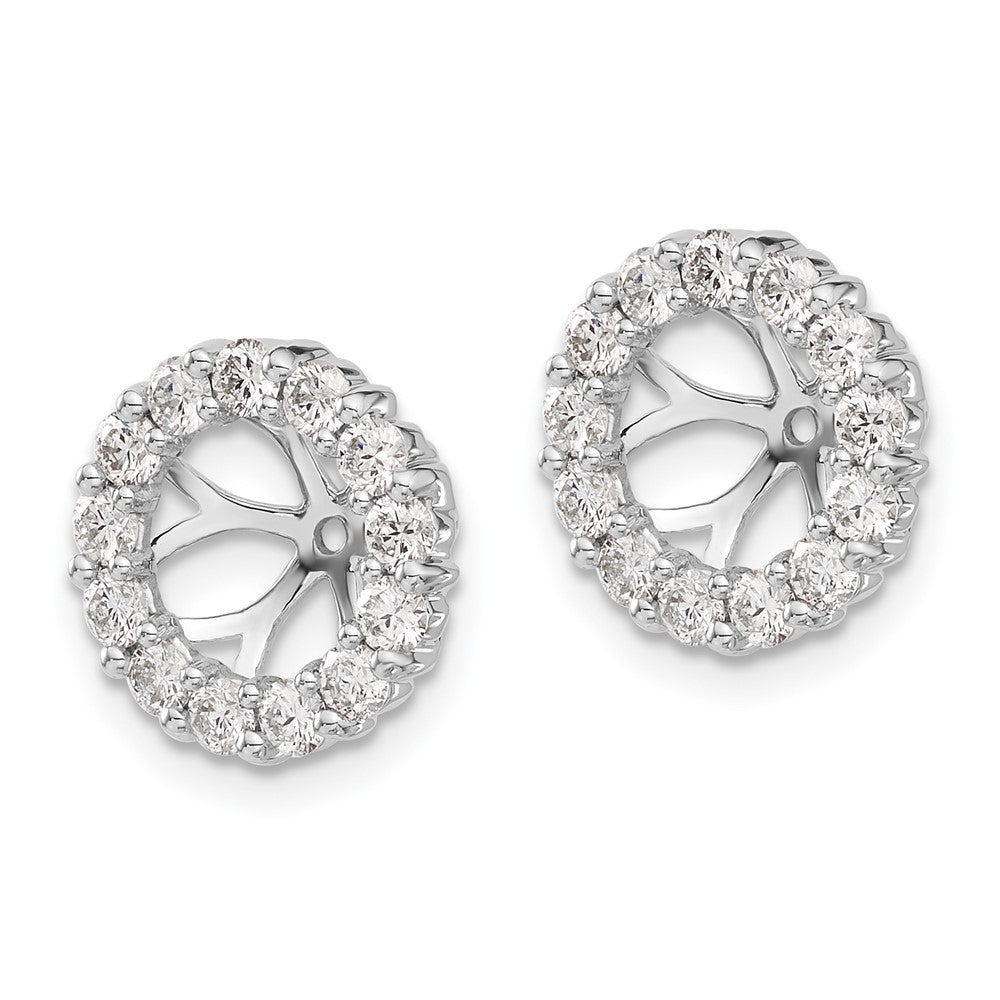14k White Gold 1 carat Diamond Circle Earring Jackets