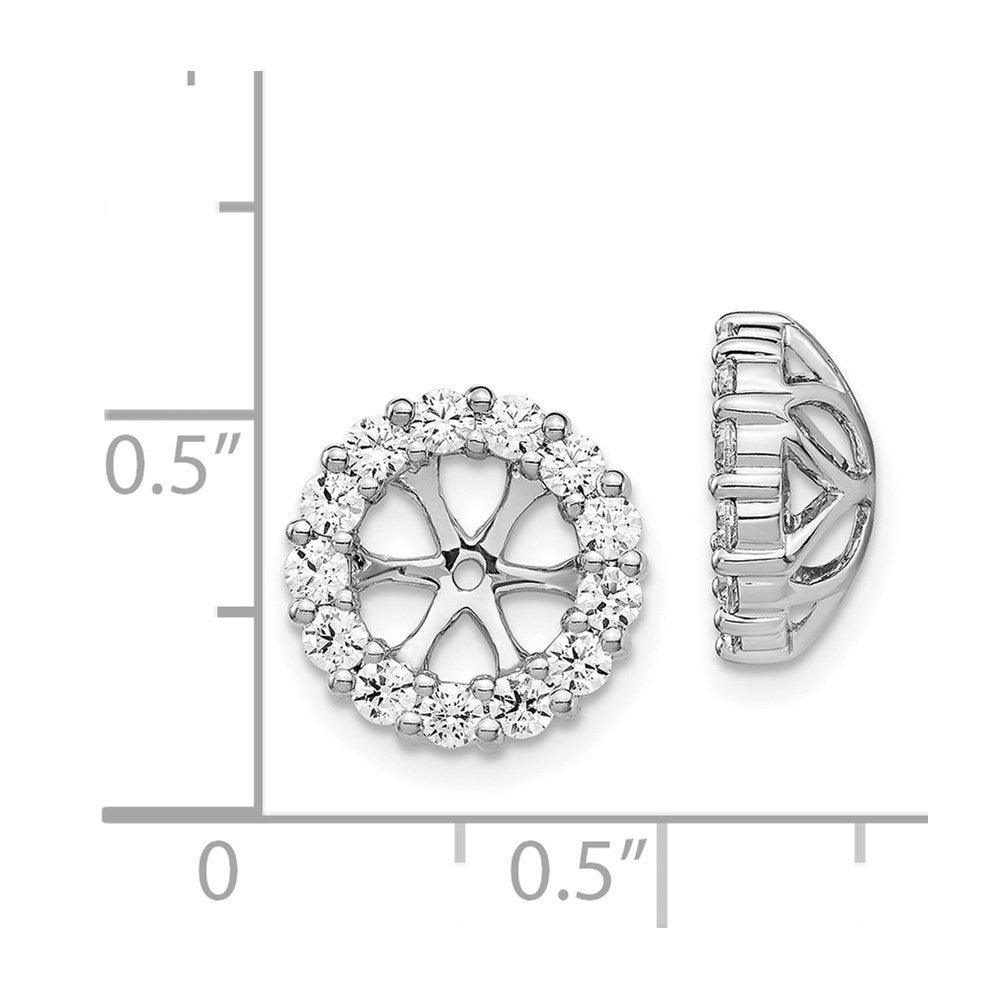 14k White Gold 1 carat Diamond Circle Earring Jackets