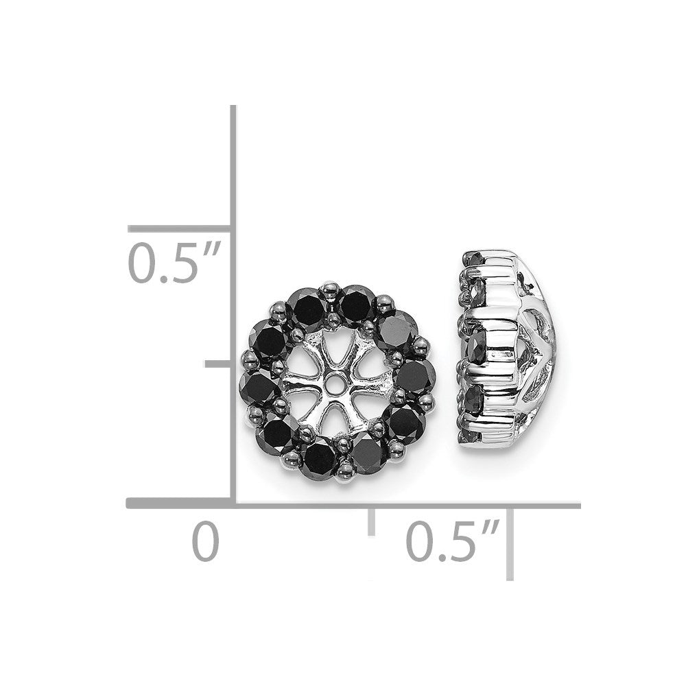 14k White Gold 5/8 carat Black Diamond Circle Earring Jackets