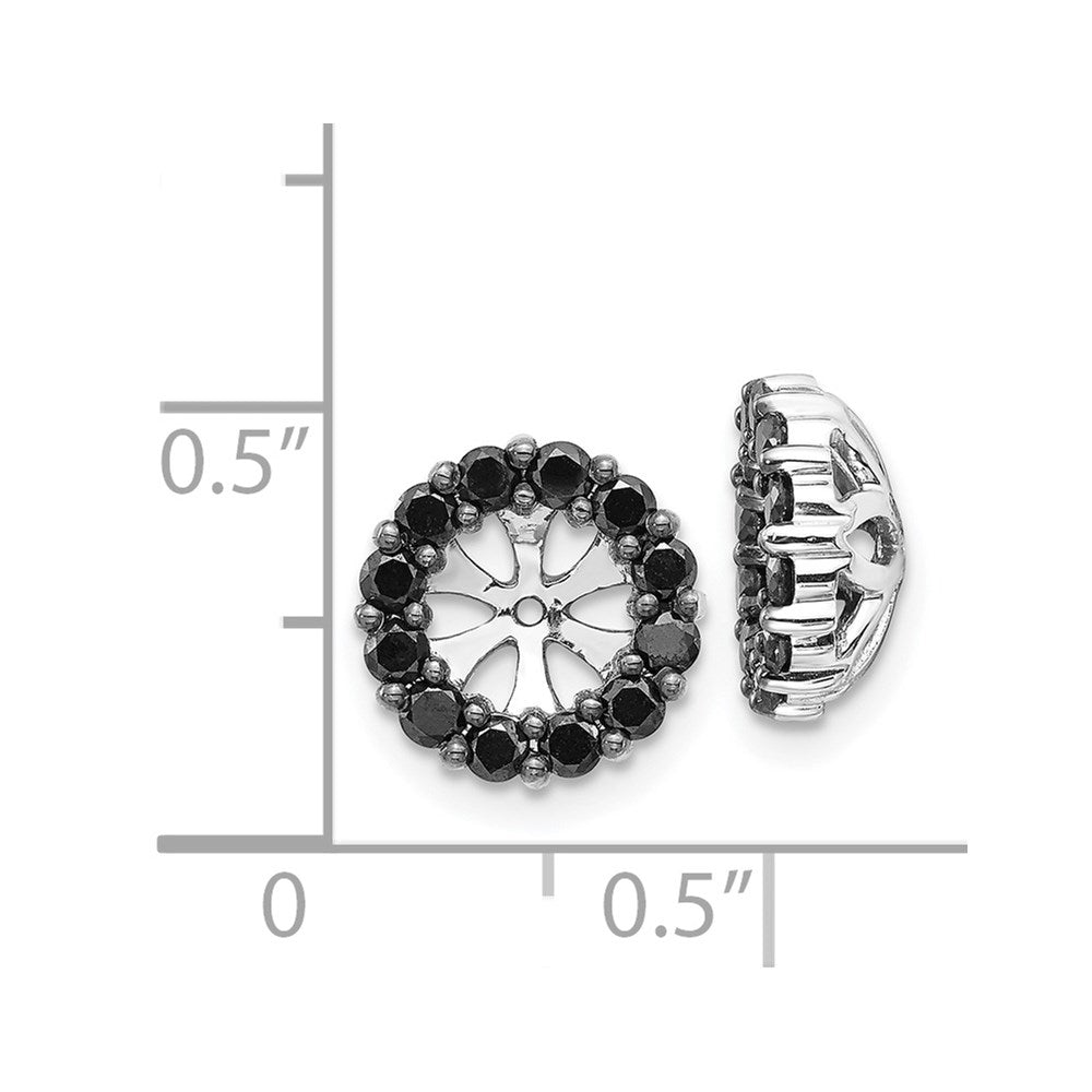 14k White Gold 3/4 carat Black Diamond Circle Earring Jackets