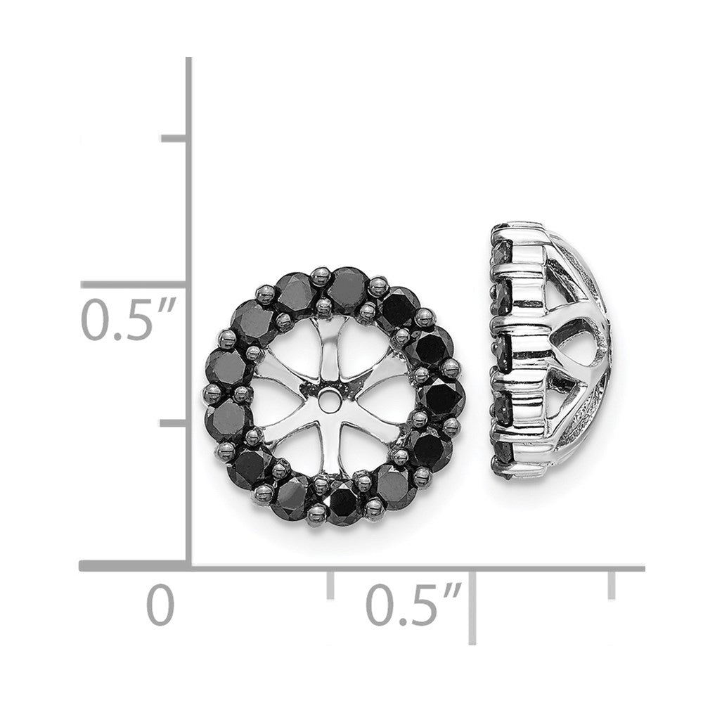 14k White Gold 1 carat Black Diamond Circle Earring Jackets