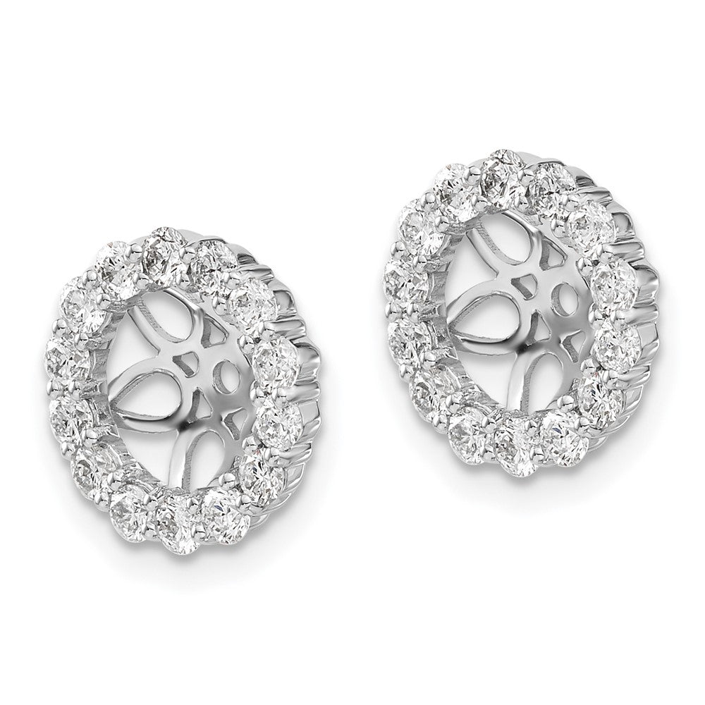 14k White Gold 1 carat Diamond Circle Earring Jackets
