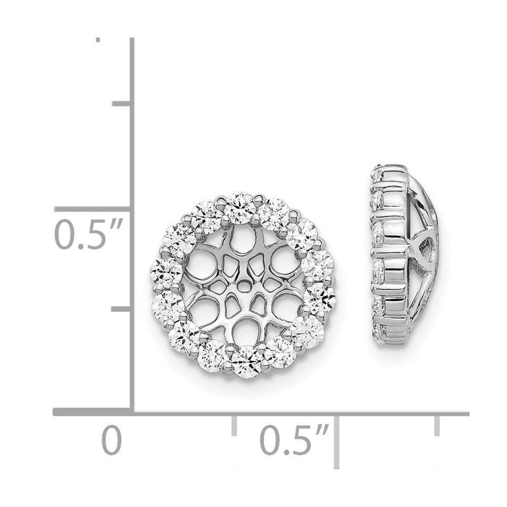 14k White Gold 1 carat Diamond Circle Earring Jackets