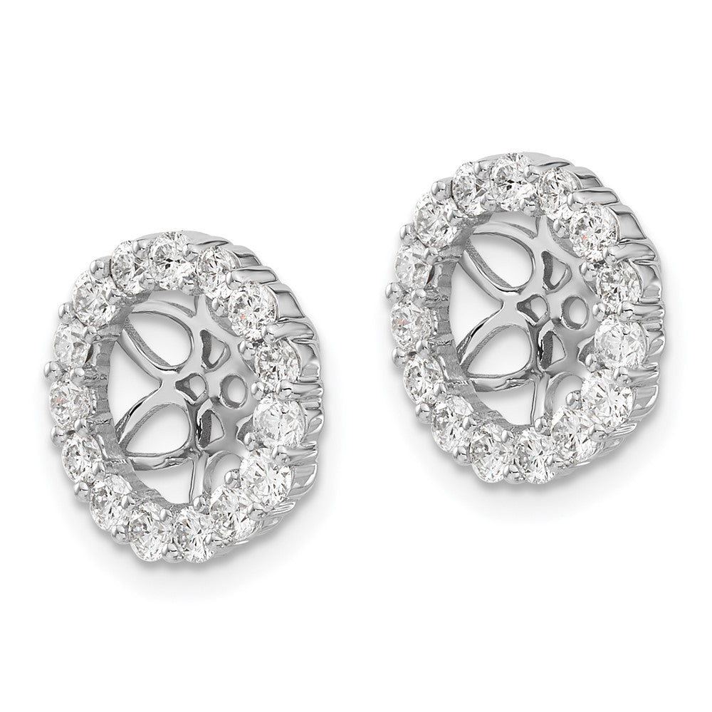 14k White Gold 1.05 carat Diamond Circle Earring Jackets