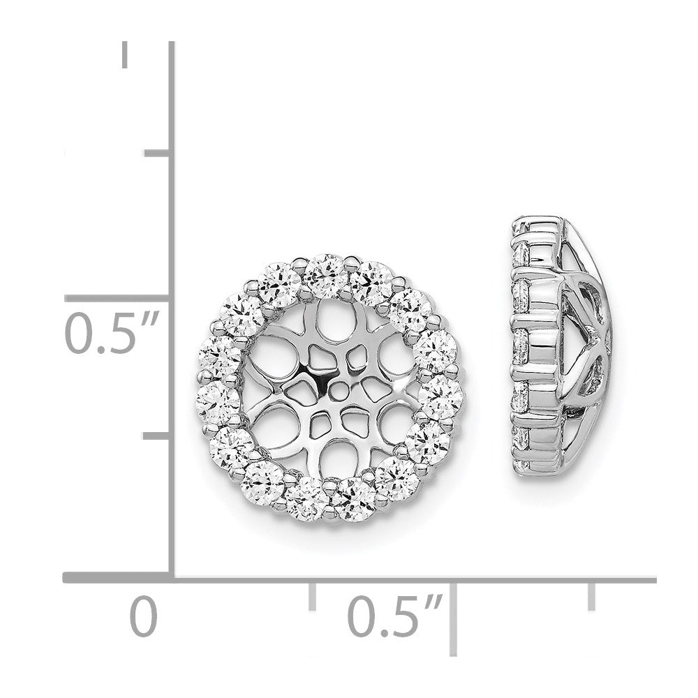 14k White Gold 1.05 carat Diamond Circle Earring Jackets